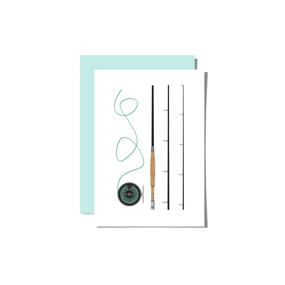 Fly Rod Geeting Card