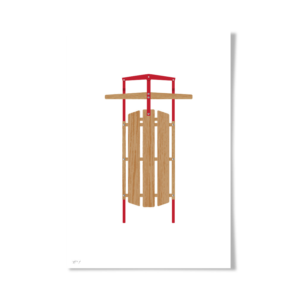 Vintage Sled Art Print