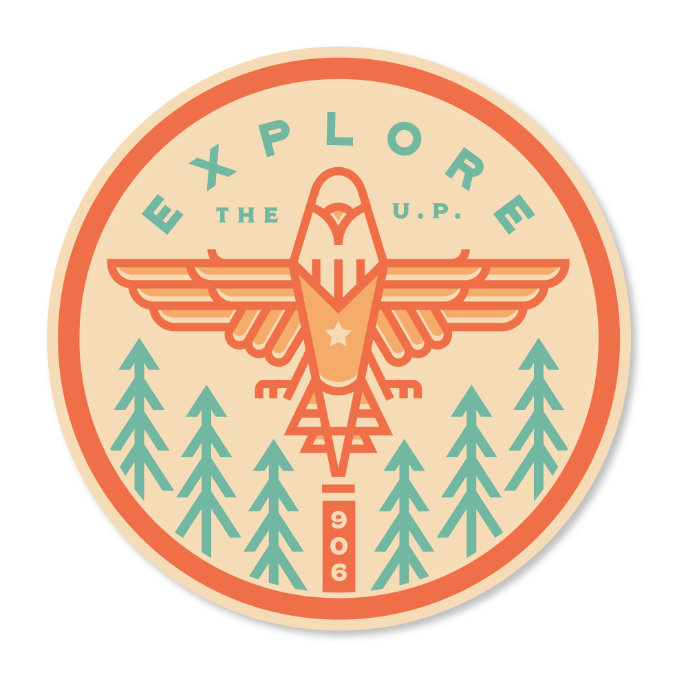 Explore the Upper Peninsula Eagle Sticker