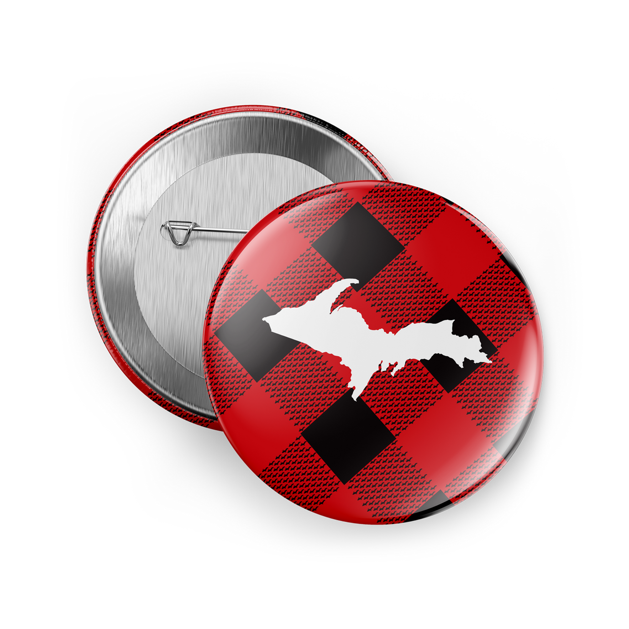 Buffalo Plaid Upper Peninsula • 1" Button