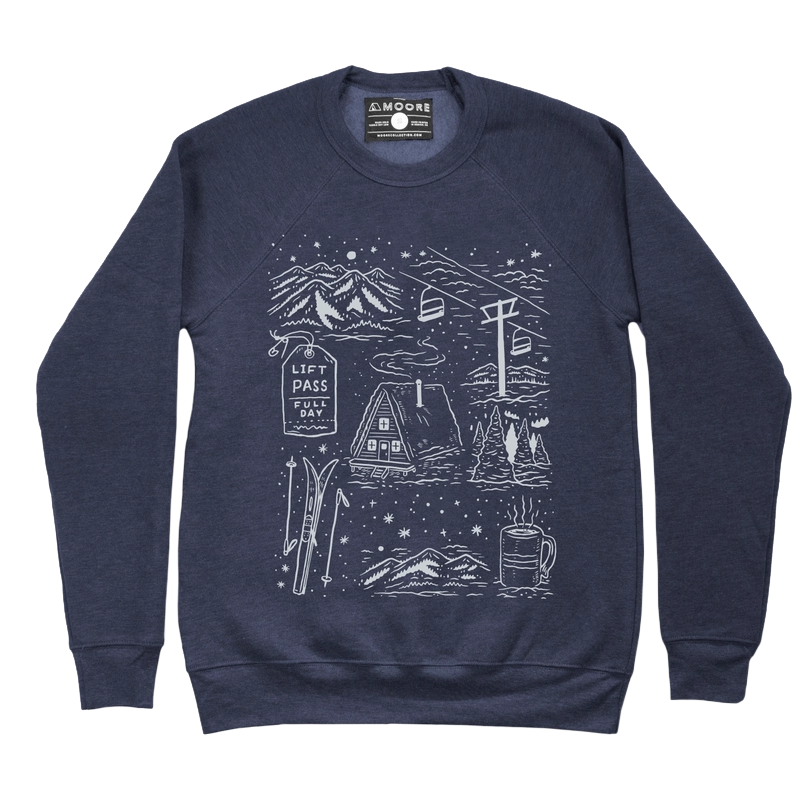 Ski Days Crewneck Sweatshirt • Heather Navy